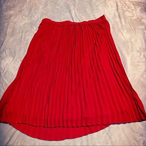 Red Accordion Skirt